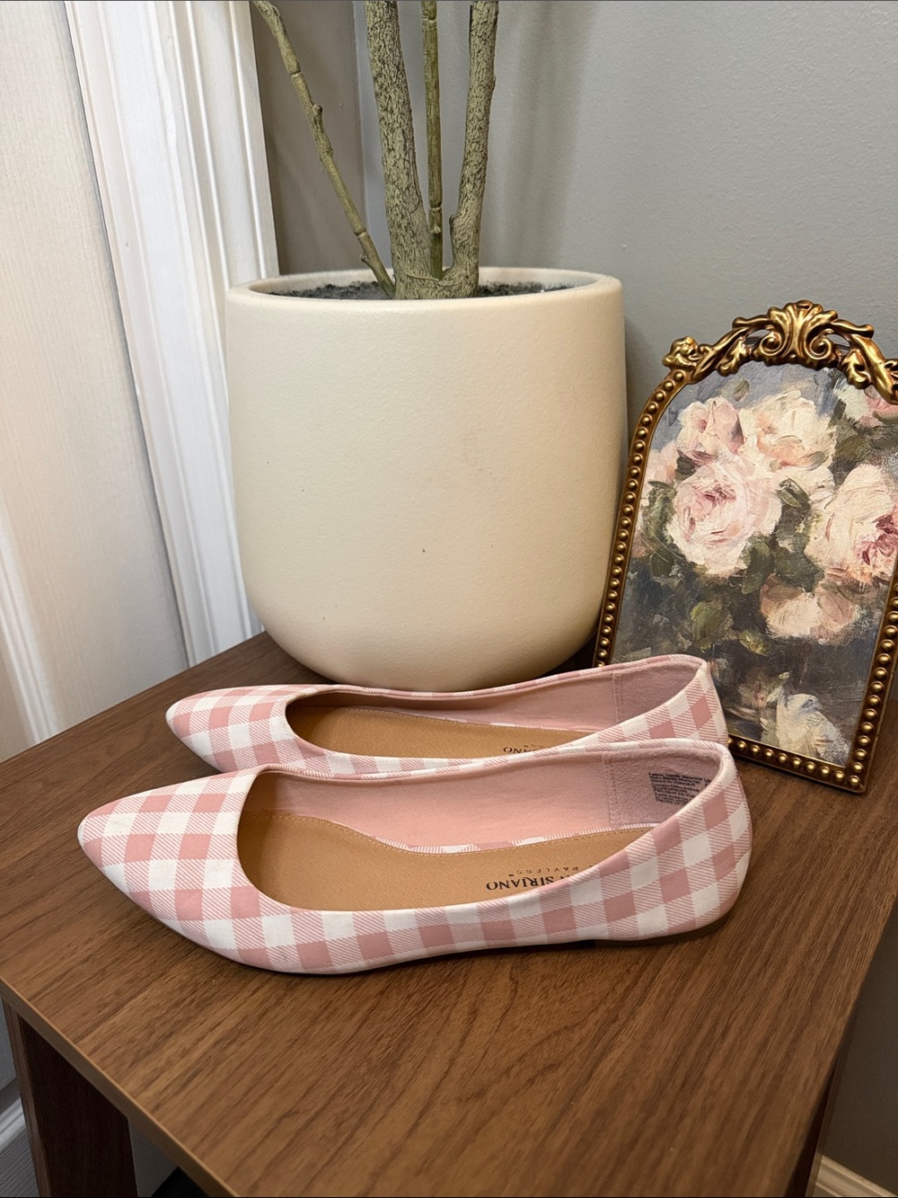 Christian Siriano for Payless Pink Gingham Pointed Toe Ballet Flats 8.5 - Picture 3 of 8